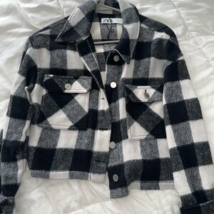 Zara flannel cropped jacket